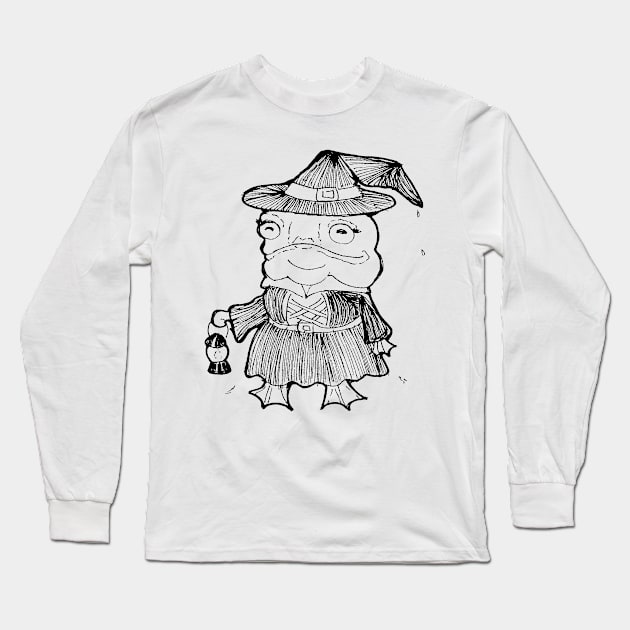 Inktober Agatha the Frog Witch Long Sleeve T-Shirt by UntidyVenus